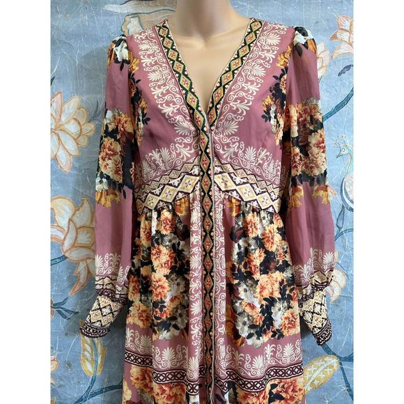 Anthropologie Vineet Bahl Embroidered Maxi Dress Size XS - Picture 8 of 10
